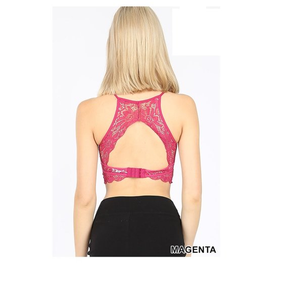 Stretch Lace Bralette - 3-Pack - High Neck Keyhole Bralette - Picture 2 of 6